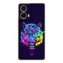 Силіконовий бампер з картинкою звірів для Motorola MOTO G85 (Тигр-Арт)