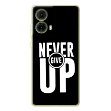 Силиконовый Чехол на Motorola MOTO G85 с картинкой Nike (Never Give UP)