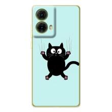 Силиконовый чехол с котиком для Motorola MOTO G85 (Падающий кот)
