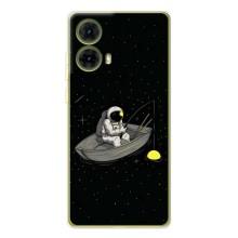Силіконовый Чохол з принтом "Космонавти" на Motorola MOTO G85 – Космонавт на рибалці