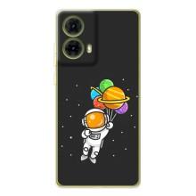 Силіконовый Чохол з принтом "Космонавти" на Motorola MOTO G85 – Космонавт з кульками