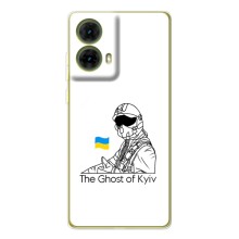 Захисні чохли (Призрак Киева) для Motorola MOTO G85 (AlphaPrint) (Льотчик Києва)