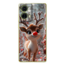 Яркий чехол для Motorola MOTO G85 с Зимними Оленятами
