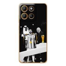 Чехлы для Motorola MOTO G86 Power (Leo чемпион) (AlphaPrint) (Месси в накидке)