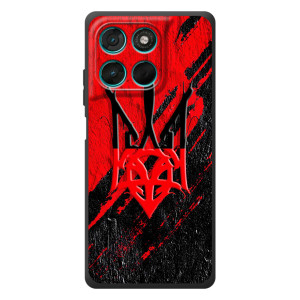 Чехлы УПА (Красно-Чёрный) на Motorola MOTO G86 Power – Герб в цвете УПА