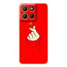 Чехлы (Знак сердечка) на Motorola MOTO G86 Power – Сердце на красном