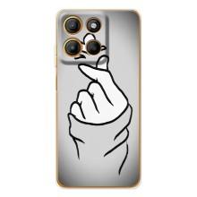 Чохол з принтом для Motorola MOTO G86 Power (AlphaPrint - Знак сердечка) (Значок Love)