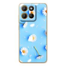 Чехол с Цветами для Motorola MOTO G86 Power (ромашки на голубом)