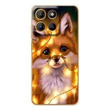 Чехол с Лисичкой для Motorola MOTO G86 Power (Новогодний лисенок)