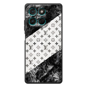 Чохол Стиль Louis Vuitton на Motorola MOTO G86 Power – LV на білому