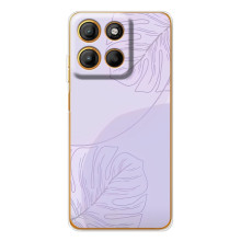 Чехол цветочный дизайн для Motorola MOTO G86 Power – Монстера фиолетовая
