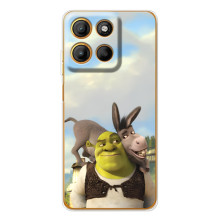 Чехол с мультфильмом Шрек на Motorola MOTO G86 Power – Шрек и осел