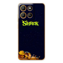 Чехол с мультфильмом Шрек на Motorola MOTO G86 Power – Шрек лого