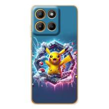 Чохол з Пікачу на Motorola MOTO G86 Power – Лого Пікачу