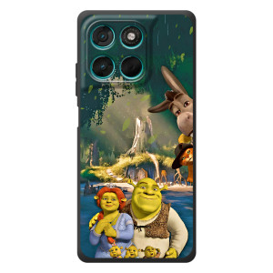 Печатный чехол с принтом Шрек для Motorola MOTO G86 Power – Шрек и Фиона