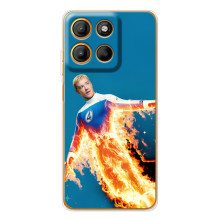 Чехол с принтом Фантастическая четверка для Motorola MOTO G86 Power – Человек-Факел