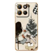 Різдвяні, Святкові Чохли для Мото Джі85 Павер (Дівчина з ялинкою)