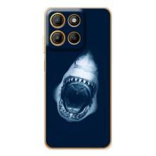 Силиконовый бампер с картинкой животных для Motorola MOTO G86 Power (Пасть Акулы)