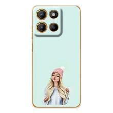 Силиконовый Чехол на Motorola MOTO G86 Power с картинкой Стильных Девушек – В шапке