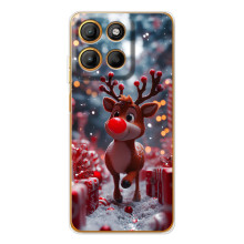 Яркий чехол для Motorola MOTO G86 Power с Зимними Оленятами – Олень среди подарков