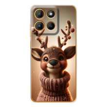 Яркий чехол для Motorola MOTO G86 Power с Зимними Оленятами – Олень в свитере