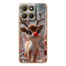 Яркий чехол для Motorola MOTO G86 Power с Зимними Оленятами
