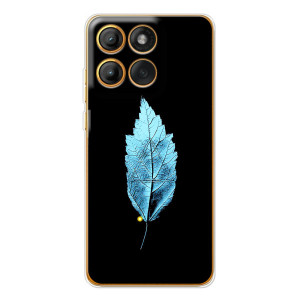 Чехол с картинками на черном фоне для Motorola MOTO G86 – Листочек