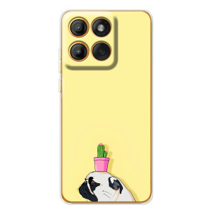 Бампер для Motorola MOTO G86 с картинкой "Песики" (Кактус на голове)