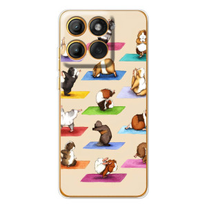 Чохол з Прикольним Принтом на Motorola MOTO G86 (Йога свинок)