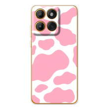 Чехол с принтом коровы на Мото Джи86 (Розовый принт)