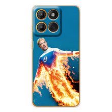 Чехол с принтом Фантастическая четверка для Motorola MOTO G86 – Человек-Факел