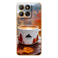 Чехол с уникальным дизайном «Осень с кофе» для Motorola MOTO G86 – Кофе на природе
