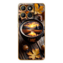 Чехол с уникальным дизайном «Осень с кофе» для Motorola MOTO G86 – Тёмный кофе