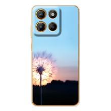 Силиконовый Чехол с одуванчиками на Motorola MOTO G86 – Закат с одуванчиком