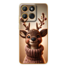 Яркий чехол для Motorola MOTO G86 с Зимними Оленятами – Олень в свитере