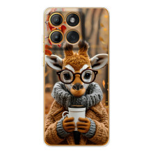 Печатный чехол «Зверята с кофе» для Motorola MOTO G86 – Жираф с кофе