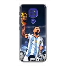 Чохли для Motorola MOTO G9 Play (Leo чемпіон) (AlphaPrint) (Мессі з кубком)