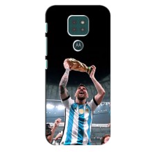 Чехлы Лео Месси Аргентина для Motorola Moto G9 Play (Счастливый Месси)