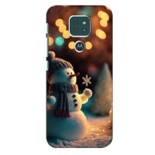 Чехлы на Новый Год Motorola MOTO G9 Play (Снеговик праздничный)