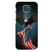 Чехол Флаг USA для Motorola Moto G9 Play (Орел и флаг)