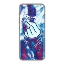 Чохол з принтом для Motorola MOTO G9 Play (AlphaPrint - Знак сердечка)