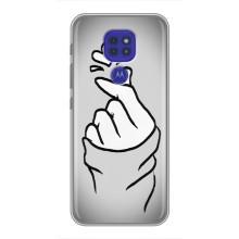 Чохол з принтом для Motorola MOTO G9 Play (AlphaPrint - Знак сердечка)