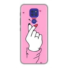 Чехол с принтом для Motorola MOTO G9 Play (AlphaPrint - Знак сердечка)