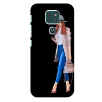Чехол с картинкой Модные Девчонки Motorola Moto G9 Play (Девушка со смартфоном)