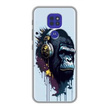 Чехол с Обезьянами Motorola MOTO G9 Play - (AlphaPrint) (Горилла в наушниках)