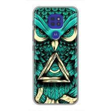 Чохол з пташками на Motorola MOTO G9 Play (VPrint) (Сова з оком)