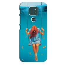 Чохол Стильні дівчата на Motorola Moto G9 Play (Дівчина на гойдалці)