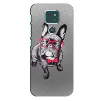 Чехол (ТПУ) Милые собачки для Motorola Moto G9 Play (Бульдог в очках)