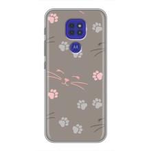 Чехол с рисунком кот на Motorola MOTO G9 Play – Лапы и усы