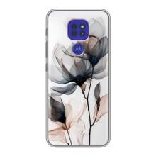 Чехол с цветочным принтом на Мото G9 Плей – Цветы на белом